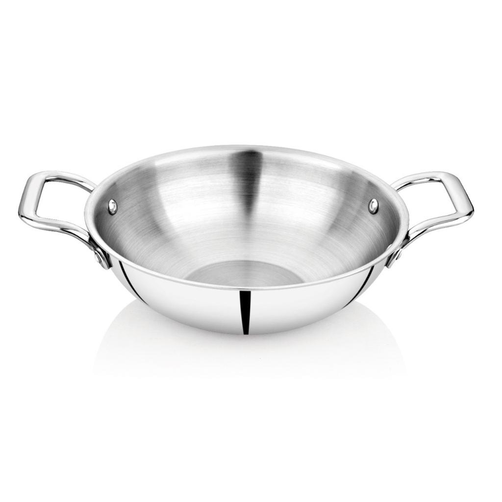 Embassy Stainless Steel Thickply Kadai - Size 11 - 20cm