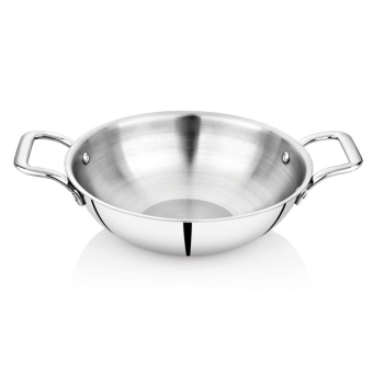 Embassy Stainless Steel Thickply Kadai - Size 13 -24cm