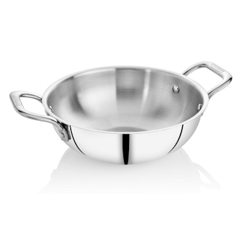 Embassy Stainless Steel Thickply Kadai - Size 14  -26cm