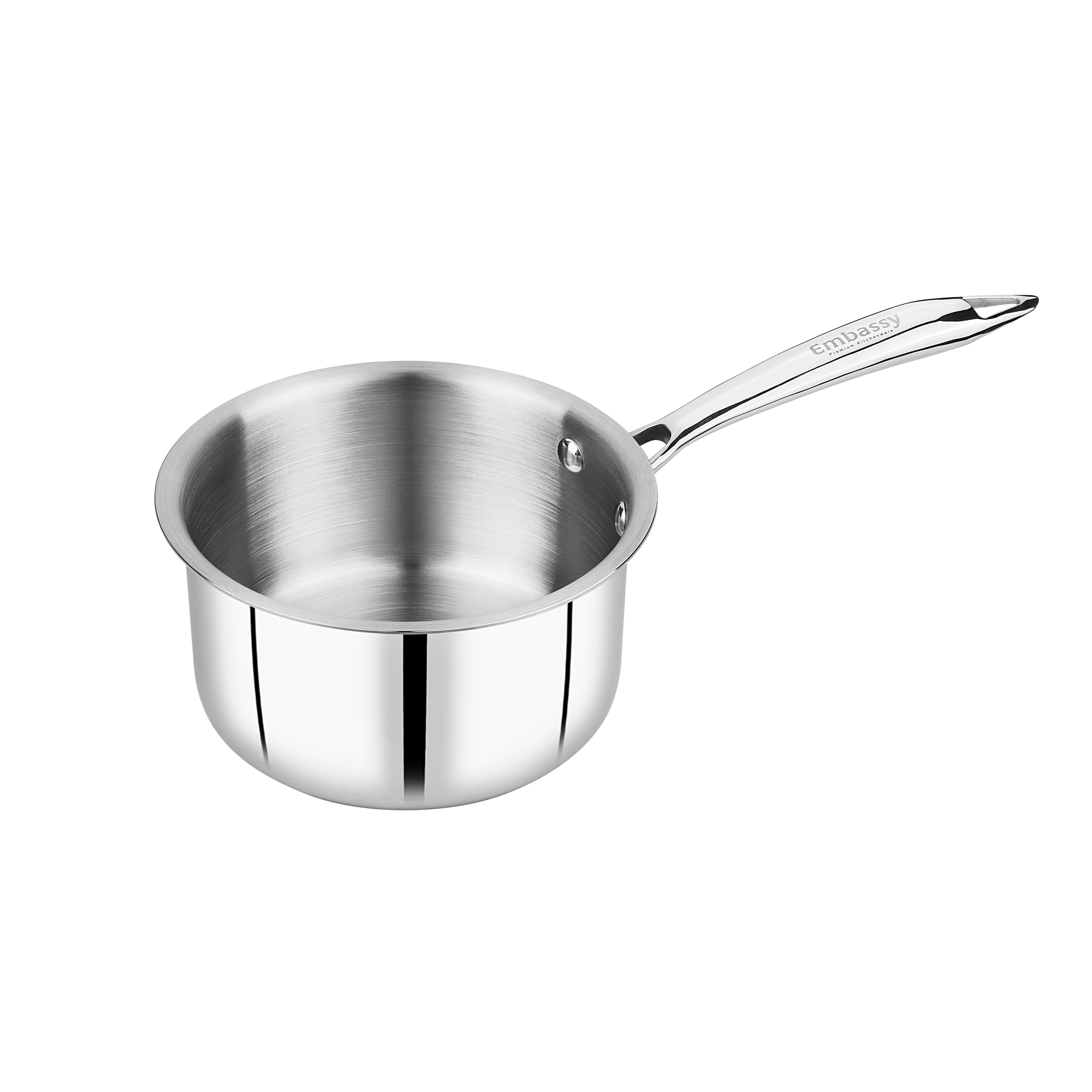 Embassy Stainless Steel Thickply Saucepan With Lid 14cm - Size 10-2