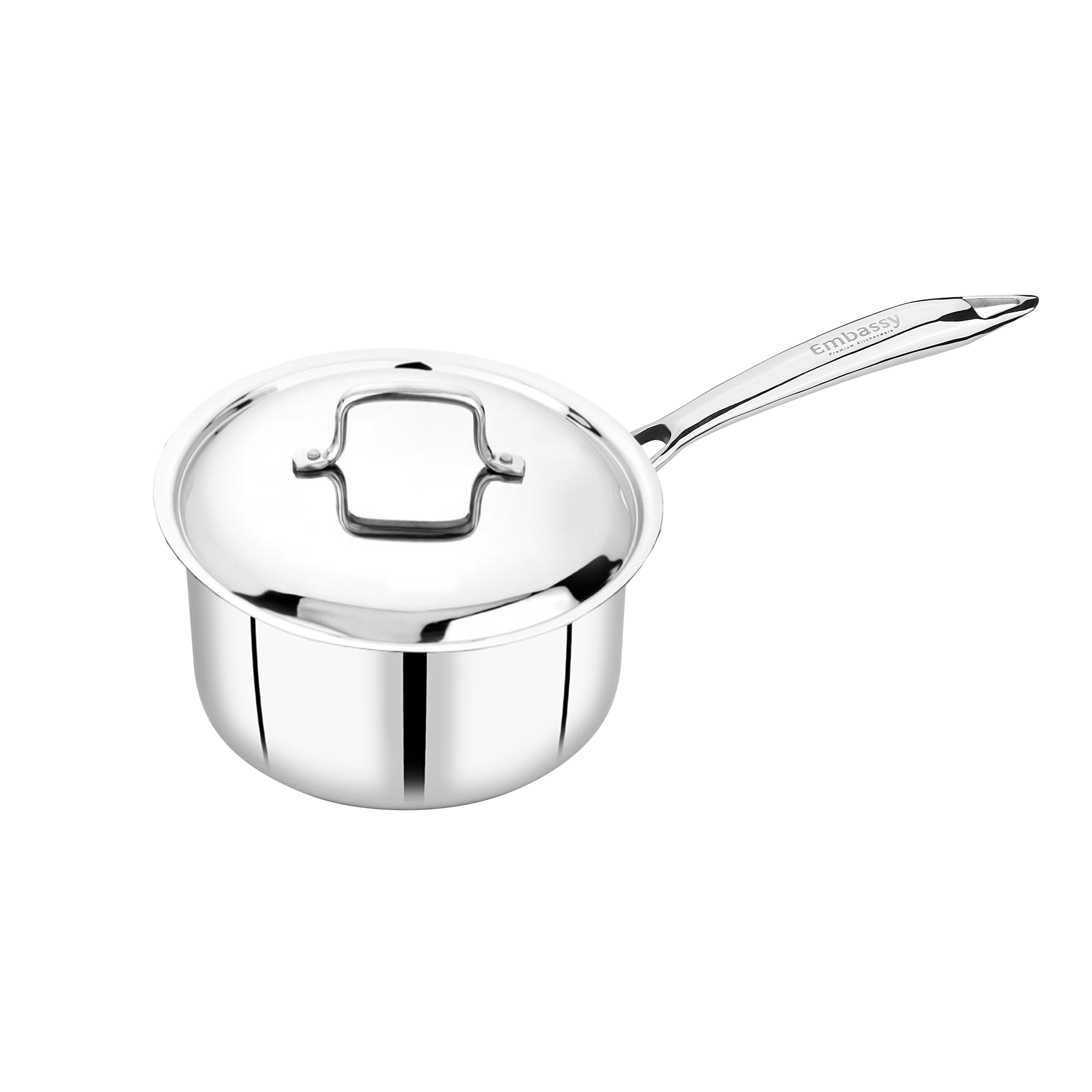 Embassy Stainless Steel Thickply Saucepan With Lid 15cm - Size 11-1