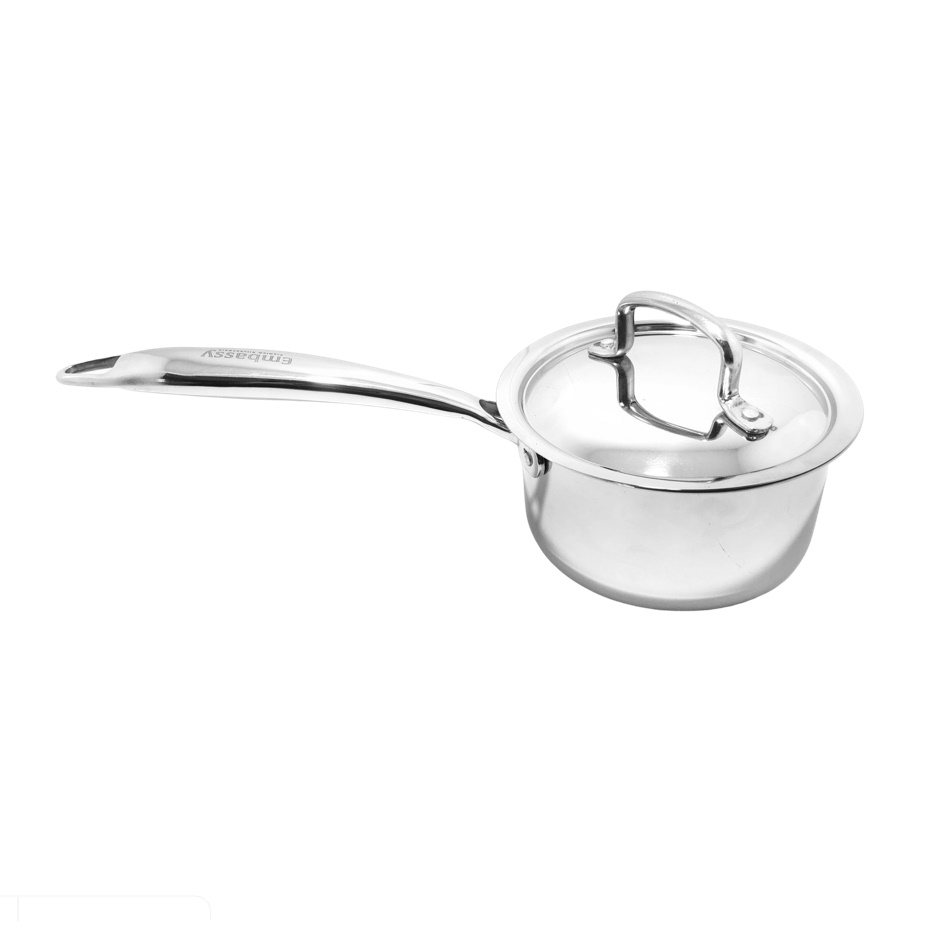 Embassy Stainless Steel Thickply Saucepan With Lid 16cm - Size 12-4