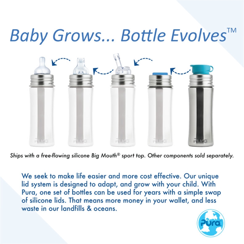 Pura Kiki Jr. Sport 260ml Insulated Bottle Aqua Swirl Sleeve-4