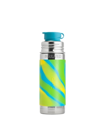 Pura Kiki Jr. Sport 260ml Insulated Bottle Aqua Swirl Sleeve