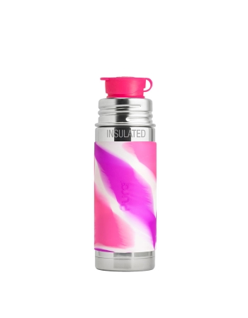 Pura Kiki Jr. Sport 260ml Insulated Bottle Pink Swirl Sleeve