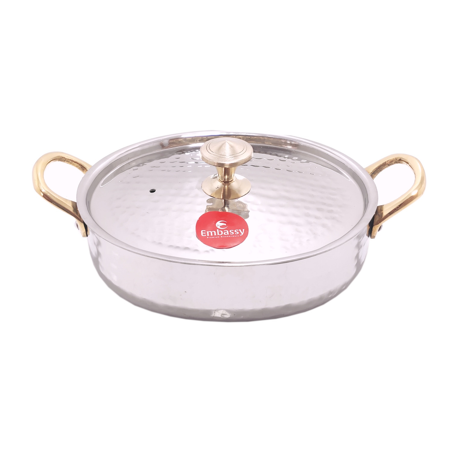 Embassy Serving Kadhai Round Hammered With Lid Size 02