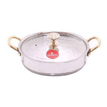 Embassy Serving Kadhai Round Hammered With Lid Size 03