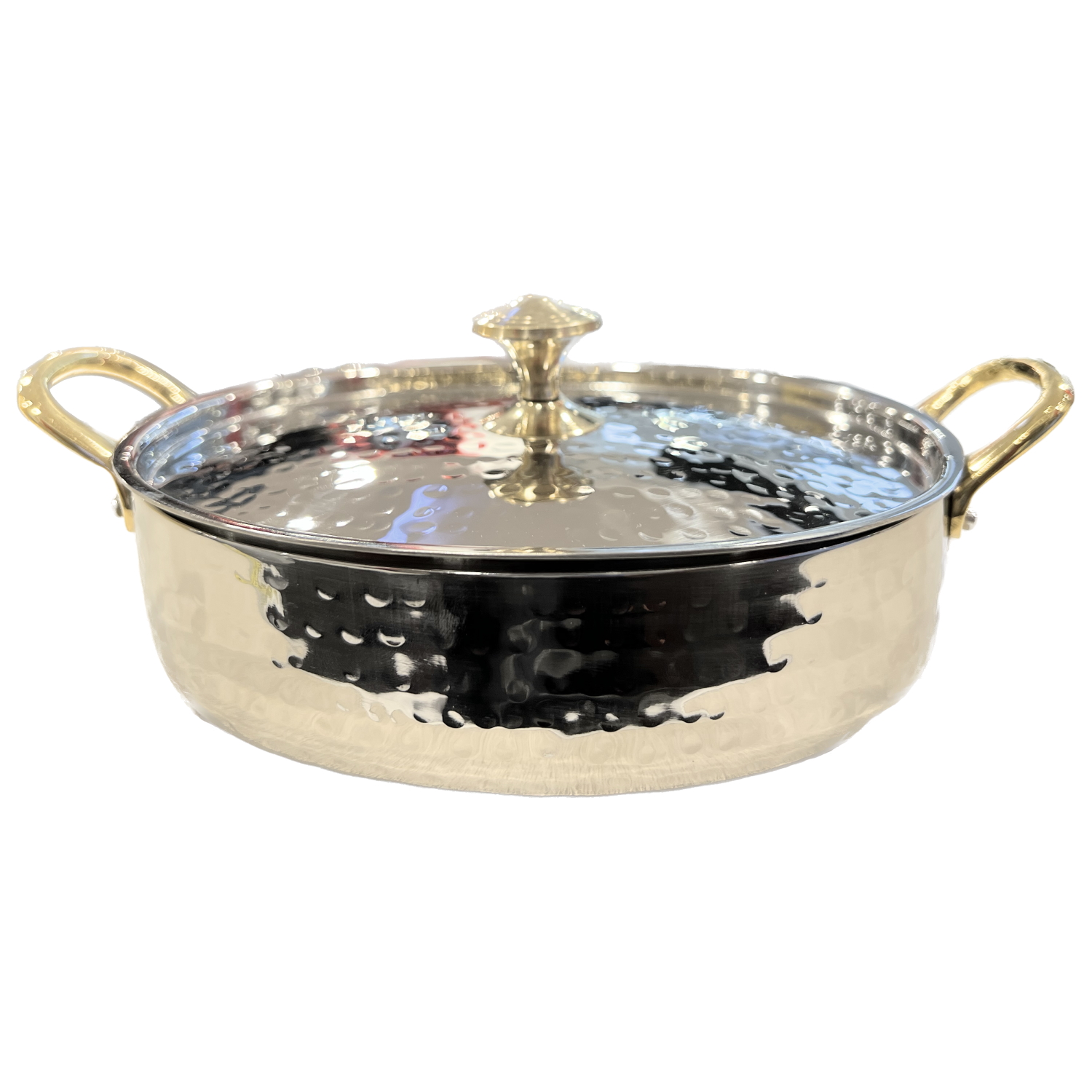 Embassy Serving Pan Oval Hammered with Lid Size 02