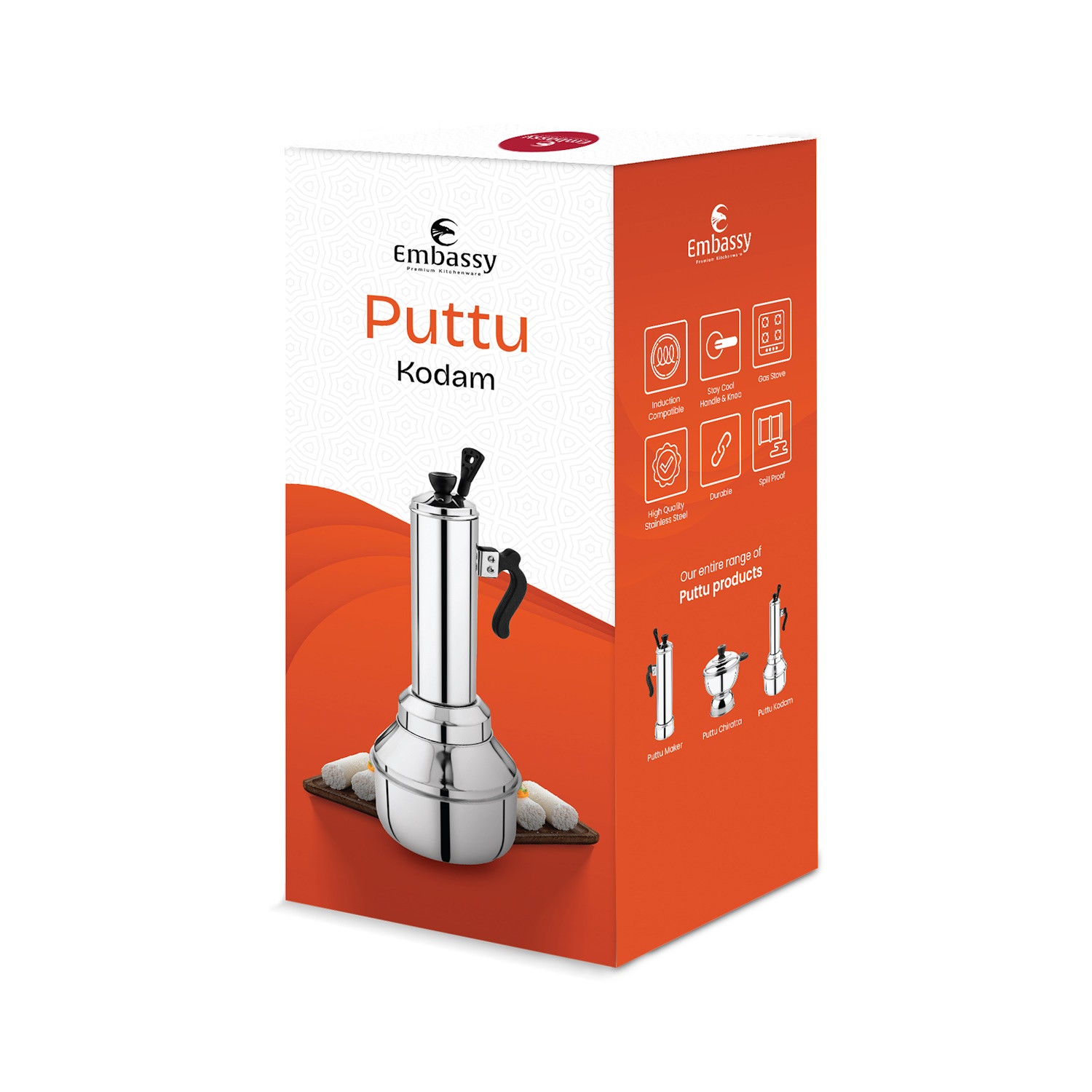 Embassy Stainless Steel Puttu Kudam / Maker-3