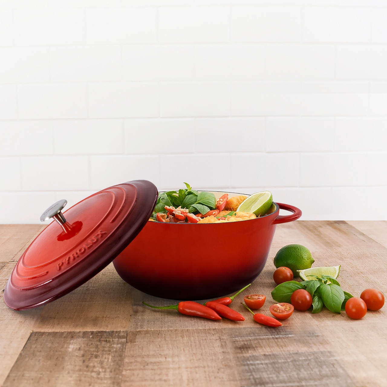 Pyrolux Round French Oven 28cm 6L - Red