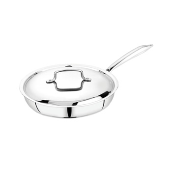 Embassy Stainless Steel Thickply Fry Pan with Lid Size11 - 20cm