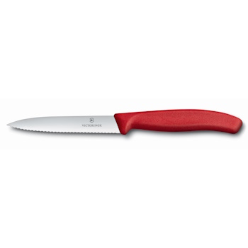 VIctorinox Paring Pointed Wavy Red Knife - 10cm