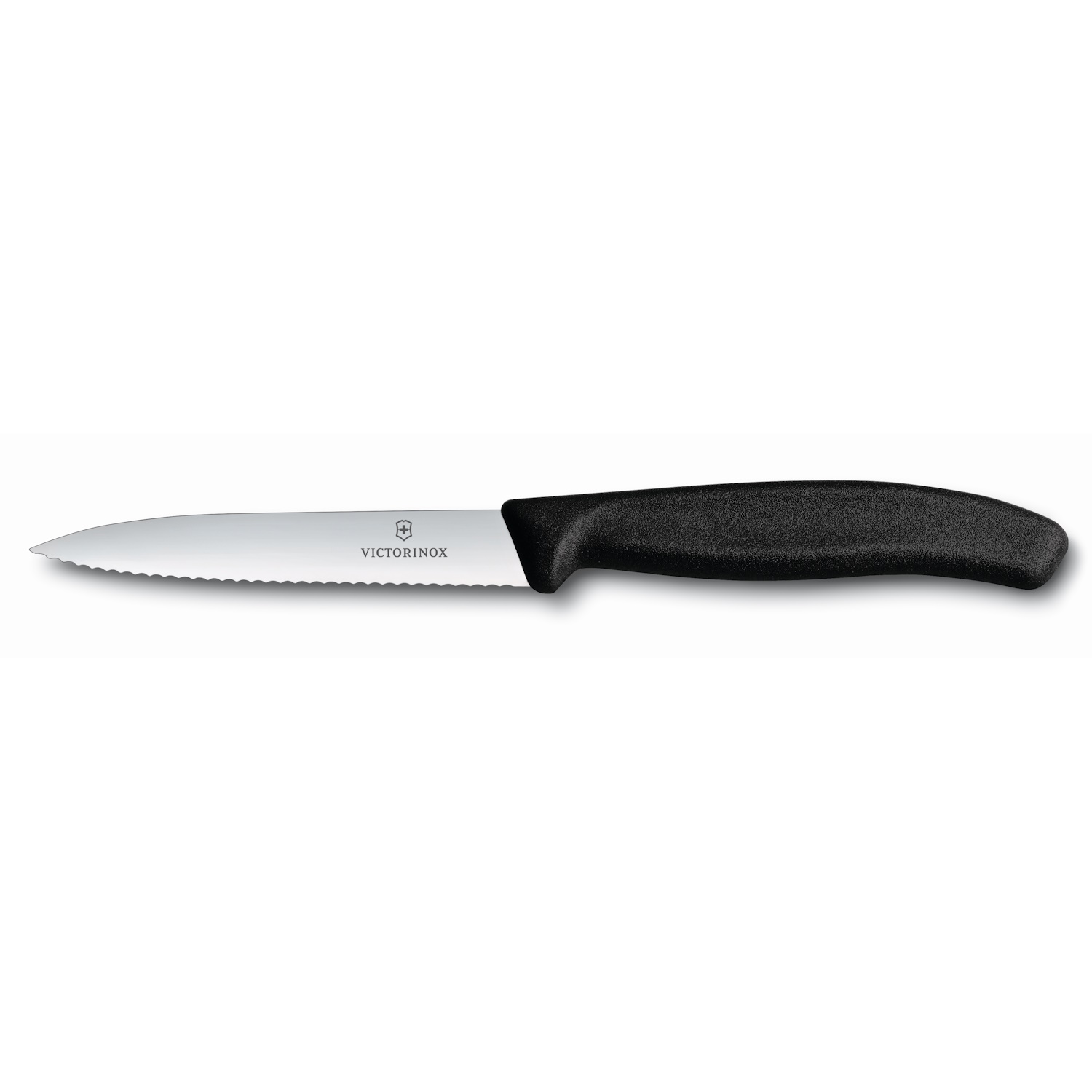 VIctorinox Pointed Wavy Black Knife - 10cm-4