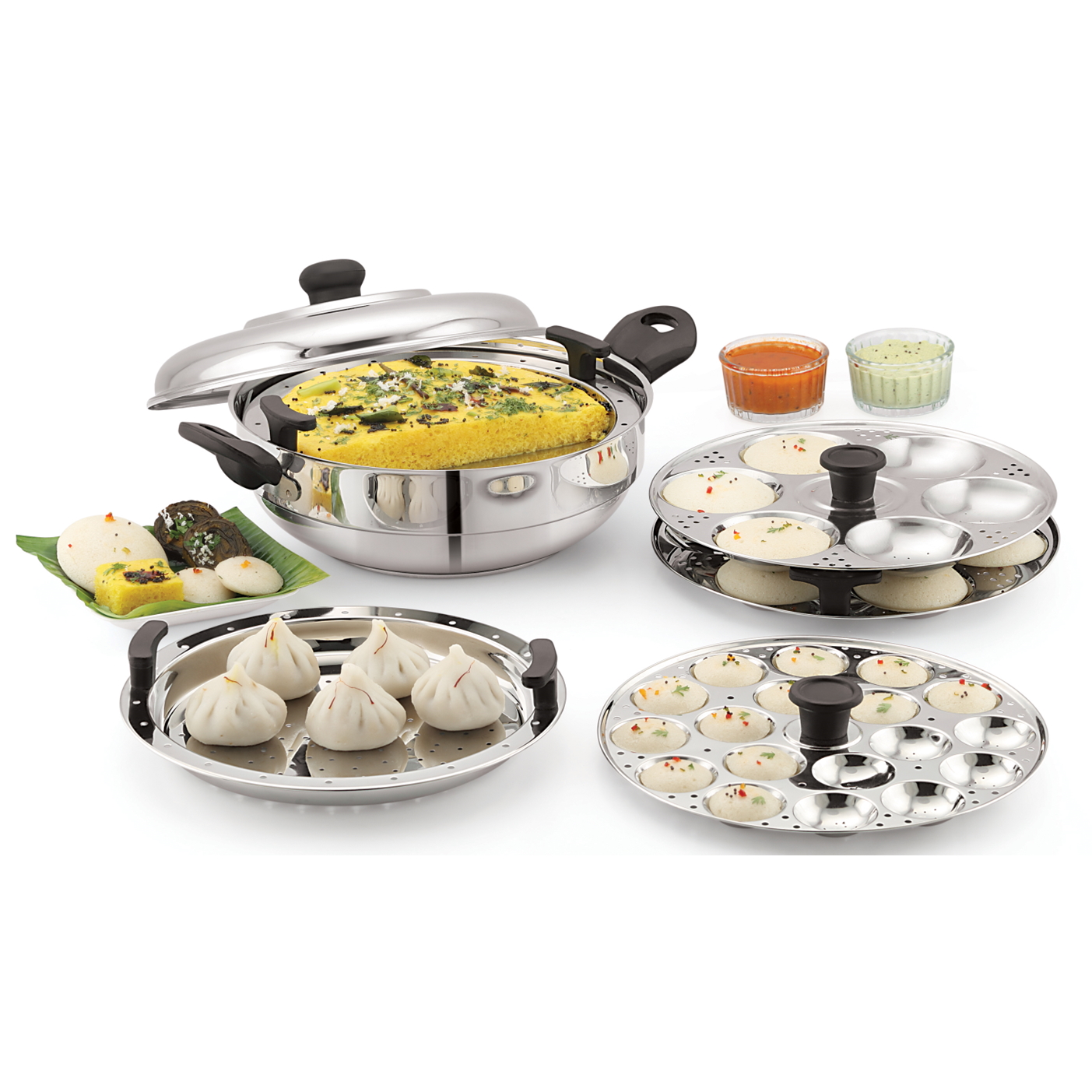 Embassy Multi Kadhai with Mini Idly - Size 08 - 22CM-4