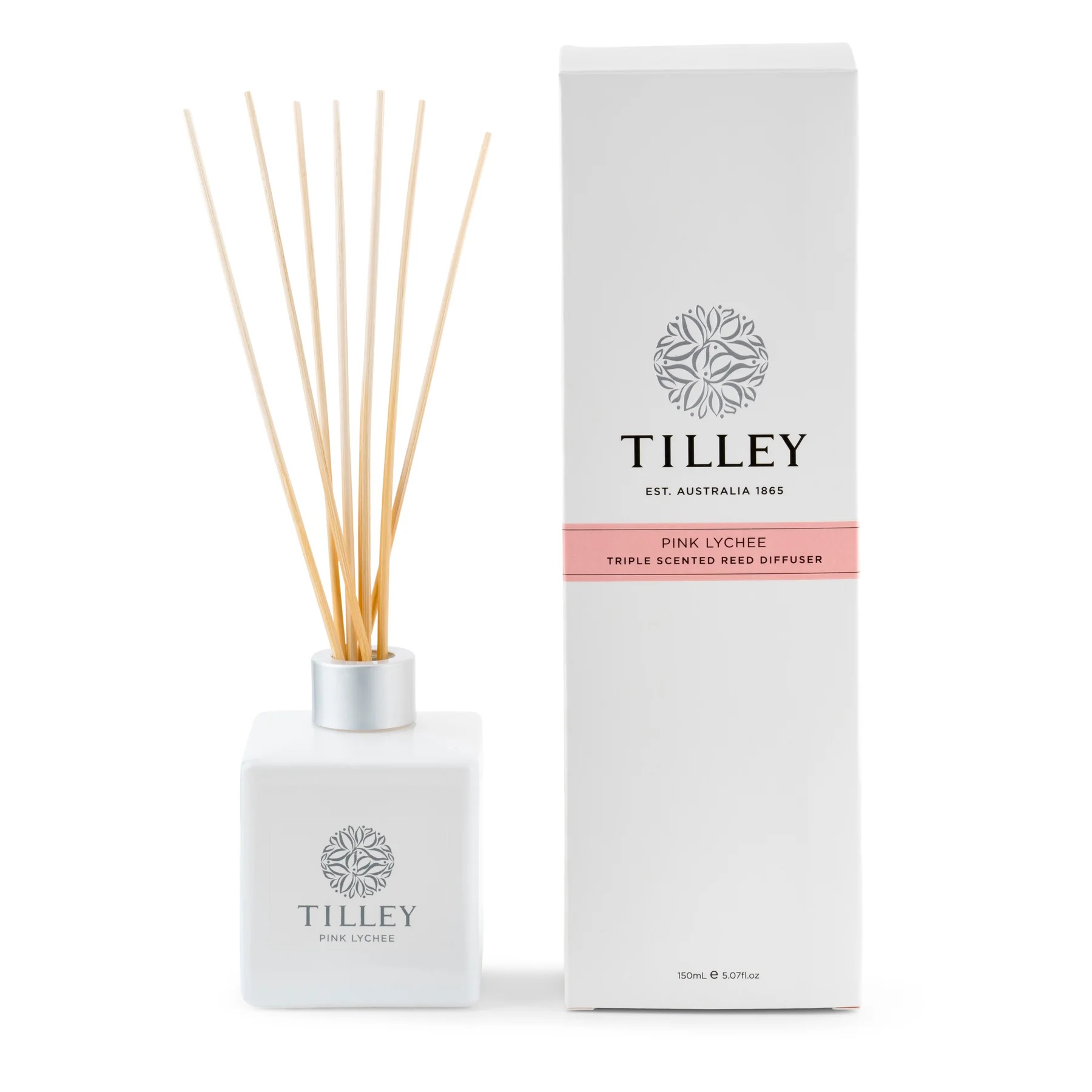 Tilley Classic White Reed Diffuser 150ml Pink Lychee-1
