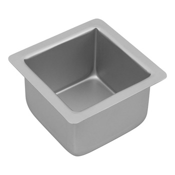 Bakemaster Silver Anodised Square Cake Pan- 10 X 7.5cm