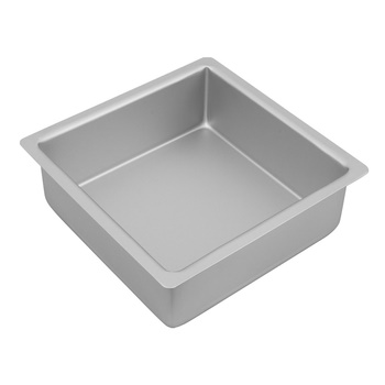 Bakemaster Silver Anodised Square Cake Pan- 20X7.5CM