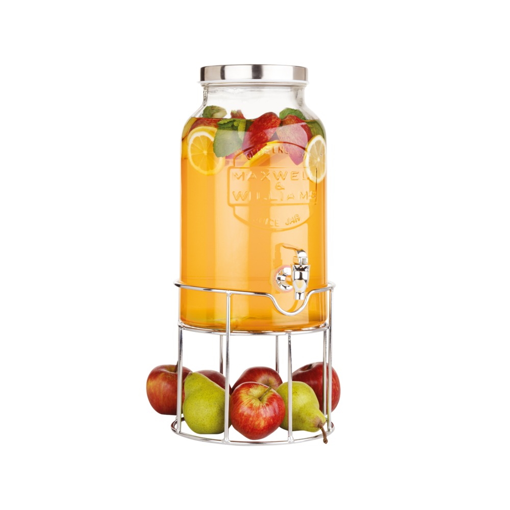 MW Olde English Drink Dispenser & Stand 5.6L Silver Gift Boxed-3