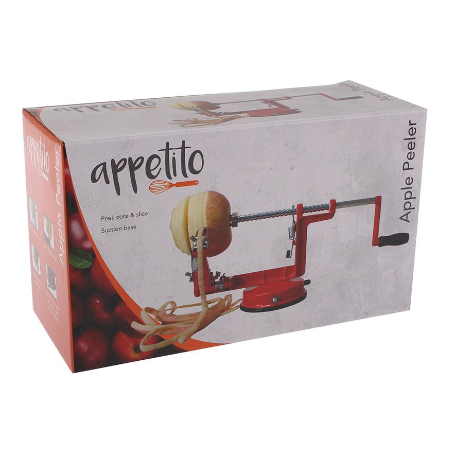 Appetito Apple Peeler/Corer W/Suction Base Red-3