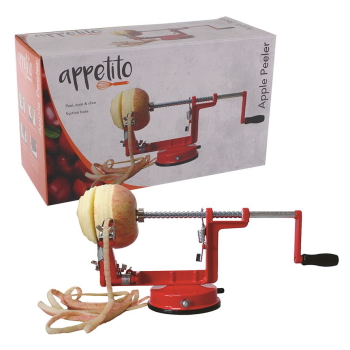 Appetito Apple Peeler/Corer W/Suction Base Red