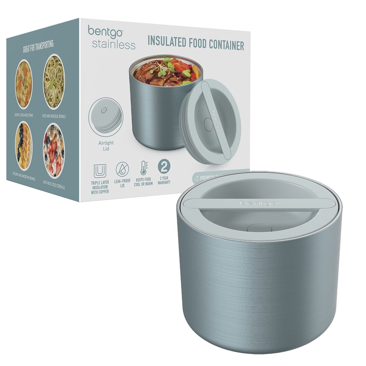 Bentgo Stainless Steel Insulated Food Container 560ml - Aqua