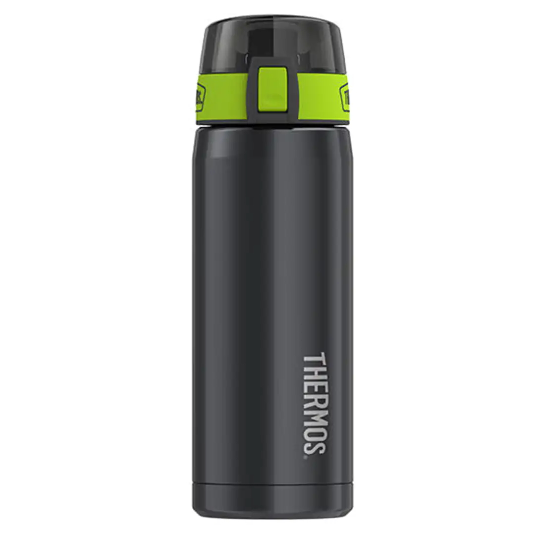 Thermos 530ml Stainless Steel Vacuum Insulated Hydration Bottle - Smoke with Lime Green Accents-1