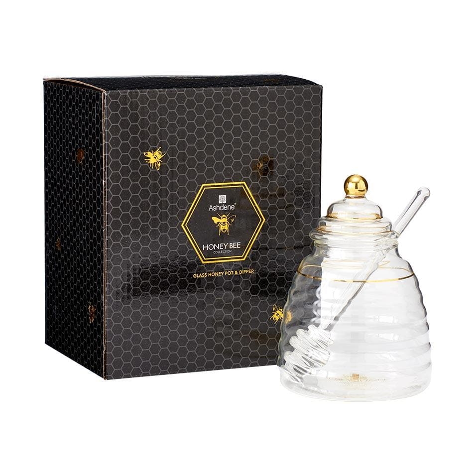 Ashdene HoneyBee Glass Honey Pot-2