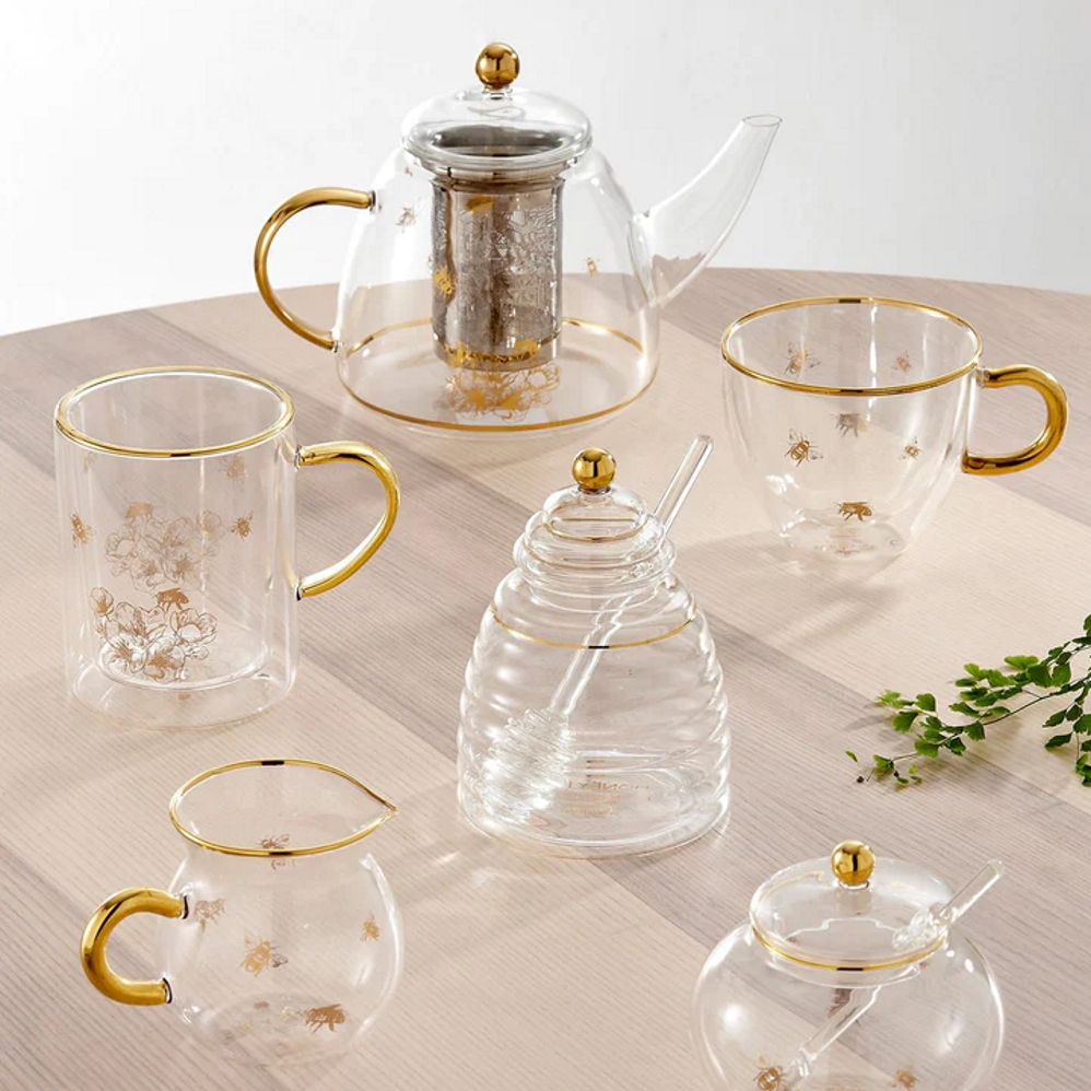 Ashdene HoneyBee Glass Honey Pot-3
