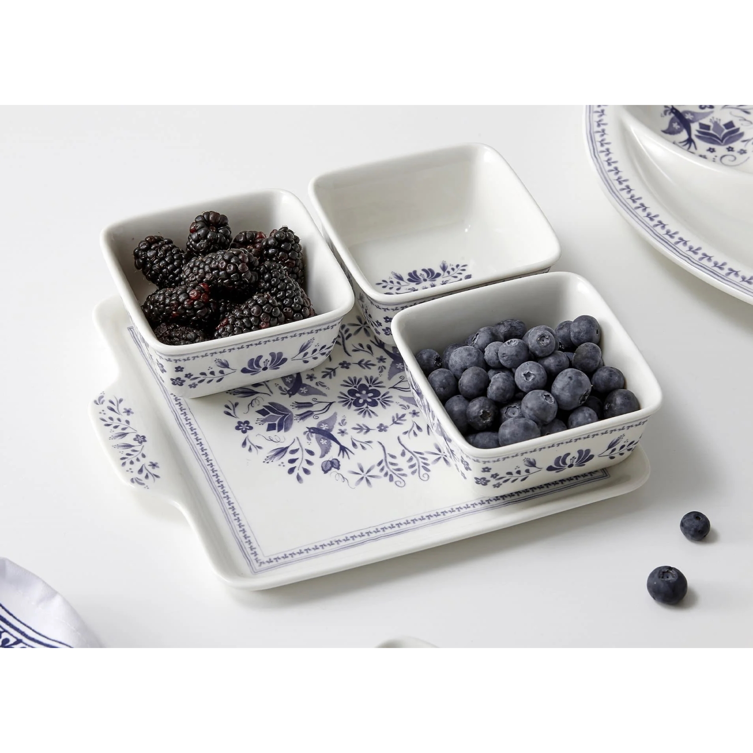 Ashdene Blue Mazarine 5pce Bowl & Tray Set 