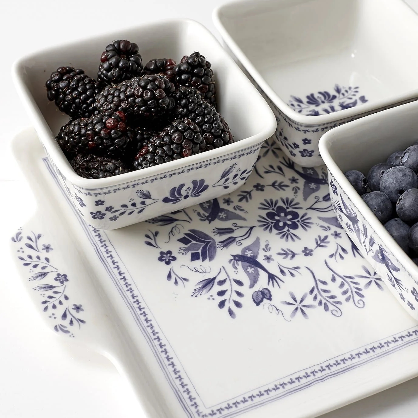 Ashdene Blue Mazarine 5pce Bowl & Tray Set -3