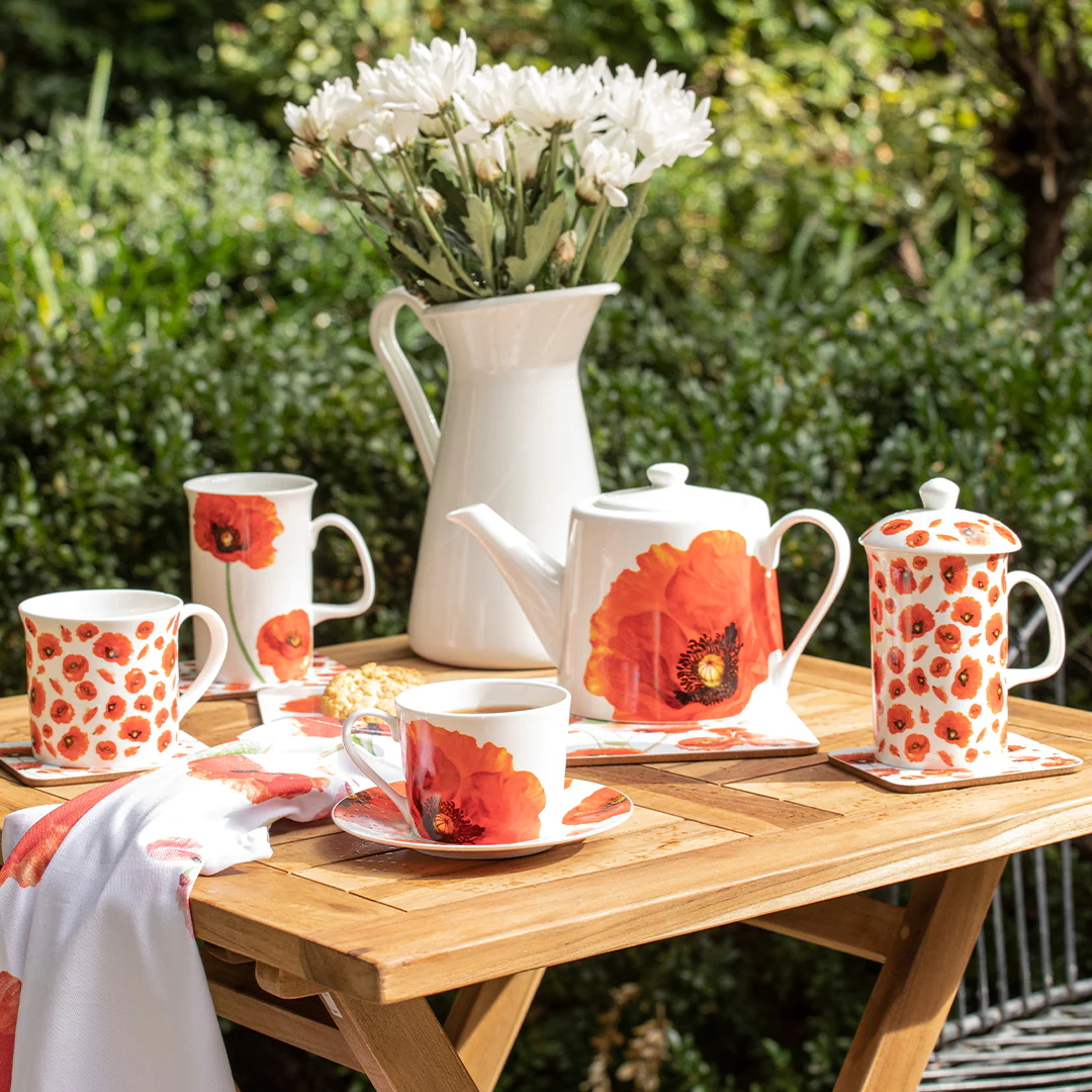 Ashdene Red Poppies Set Of 2 Scatter Tray-3