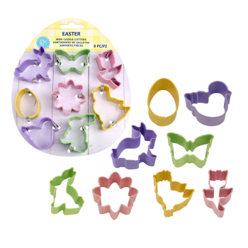 R&M Mini Easter Cookie Cutter Set 8 - Asst. Colours