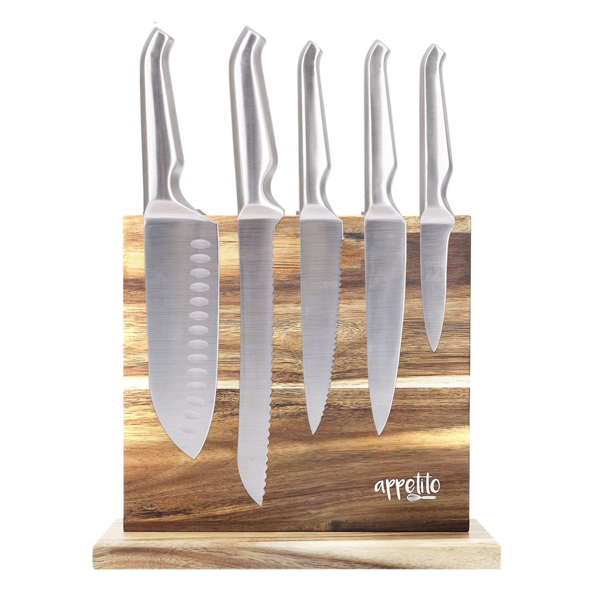 Appetito Magnetic Knife Stand Double Sided - Acacia Wood-4