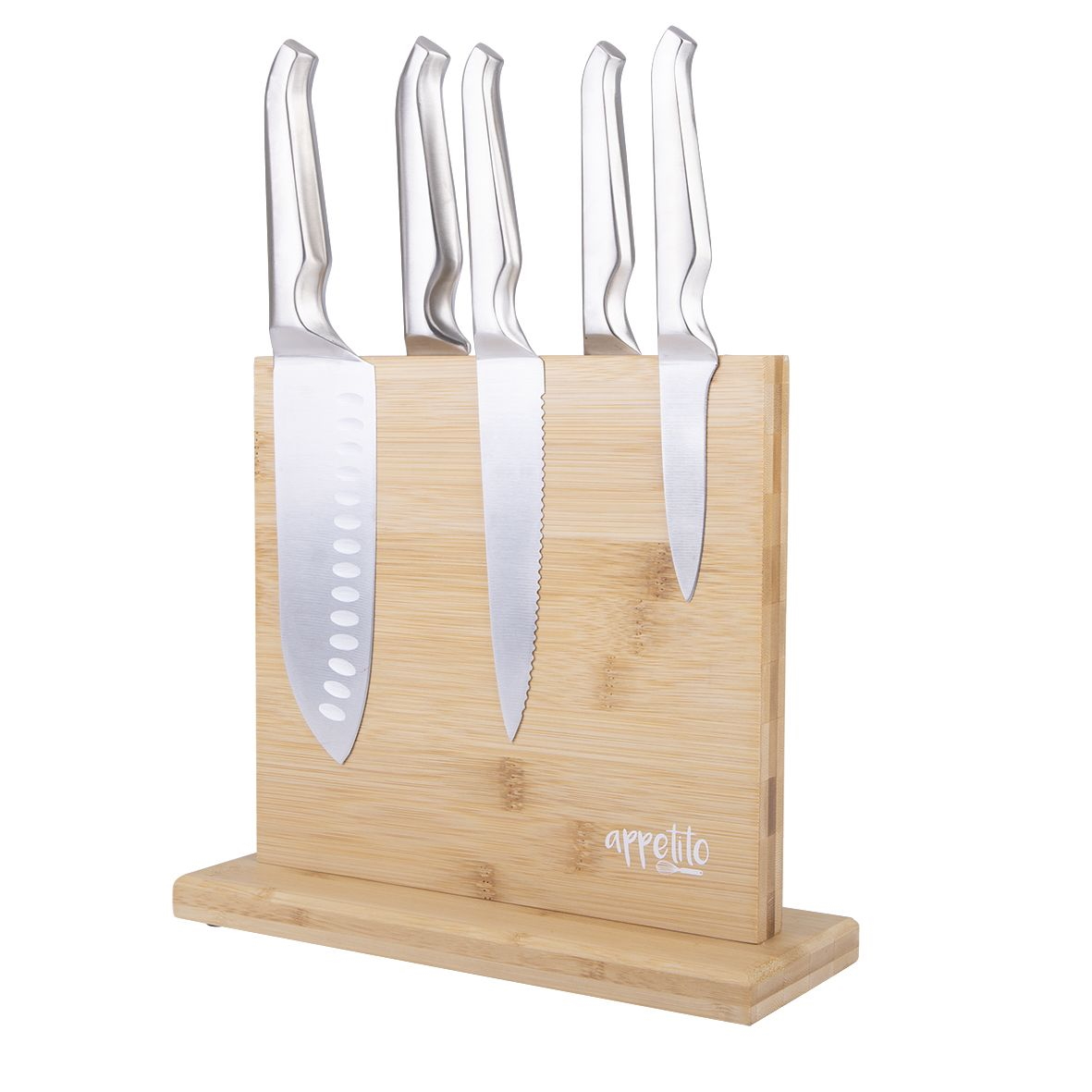 Appetito Magnetic Knife Stand Double Sided - Bamboo-3