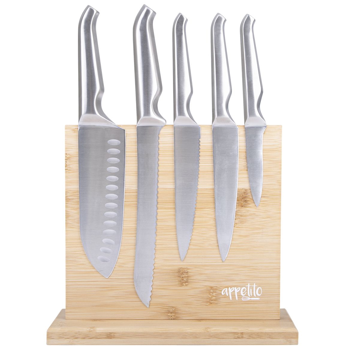 Appetito Magnetic Knife Stand Double Sided - Bamboo-4
