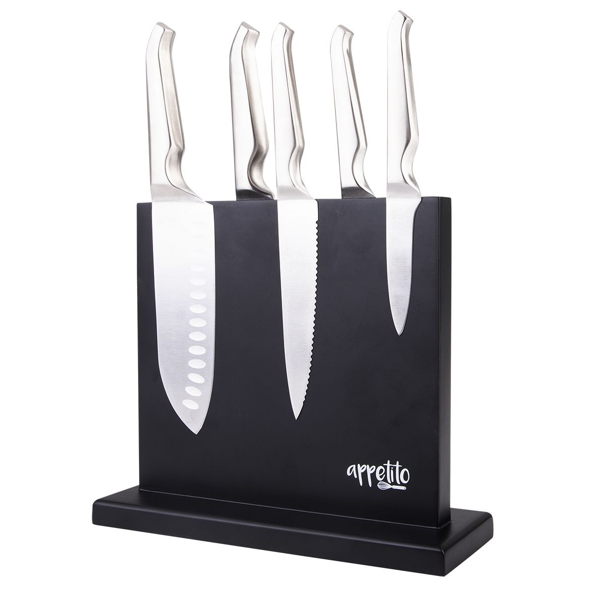 Appetito Magnetic Knife Stand Double Sided - Matte Black-3