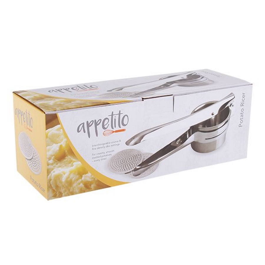 Appetito Stainless Steel & Chrome Potato Ricer-4