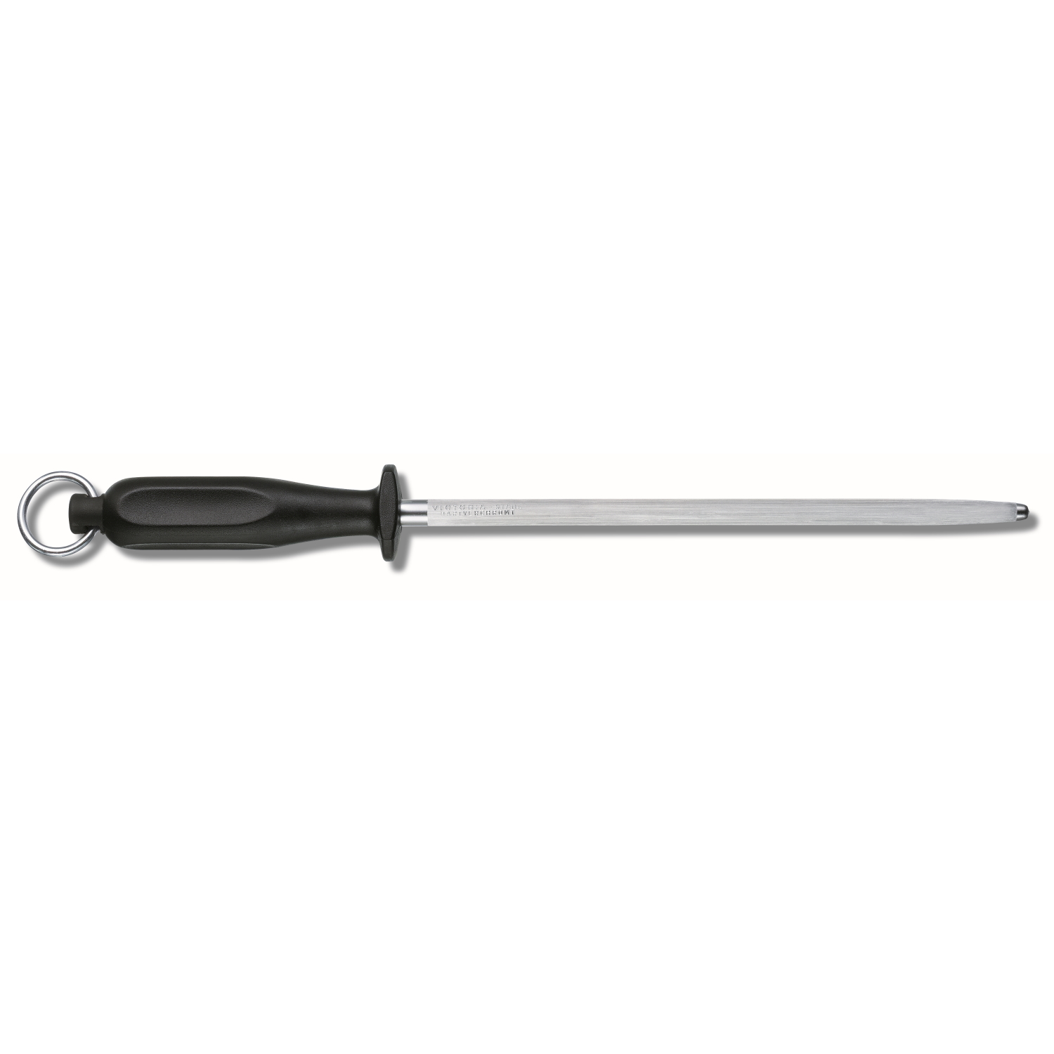 Victorinox Kitchen Sharpening Steel, 25cm, Round, Middle Fine Cut, Black-3