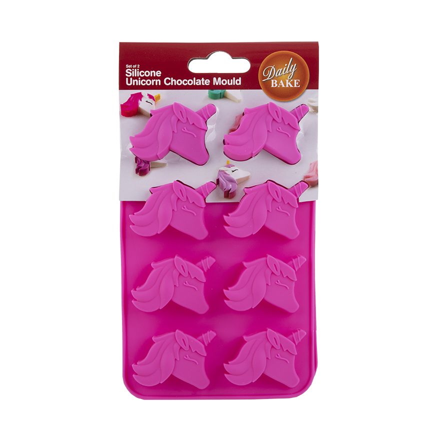 Daily Bake Silicone Unicorn 8 Cup Chocolate Mould Set 2 - Pink-4