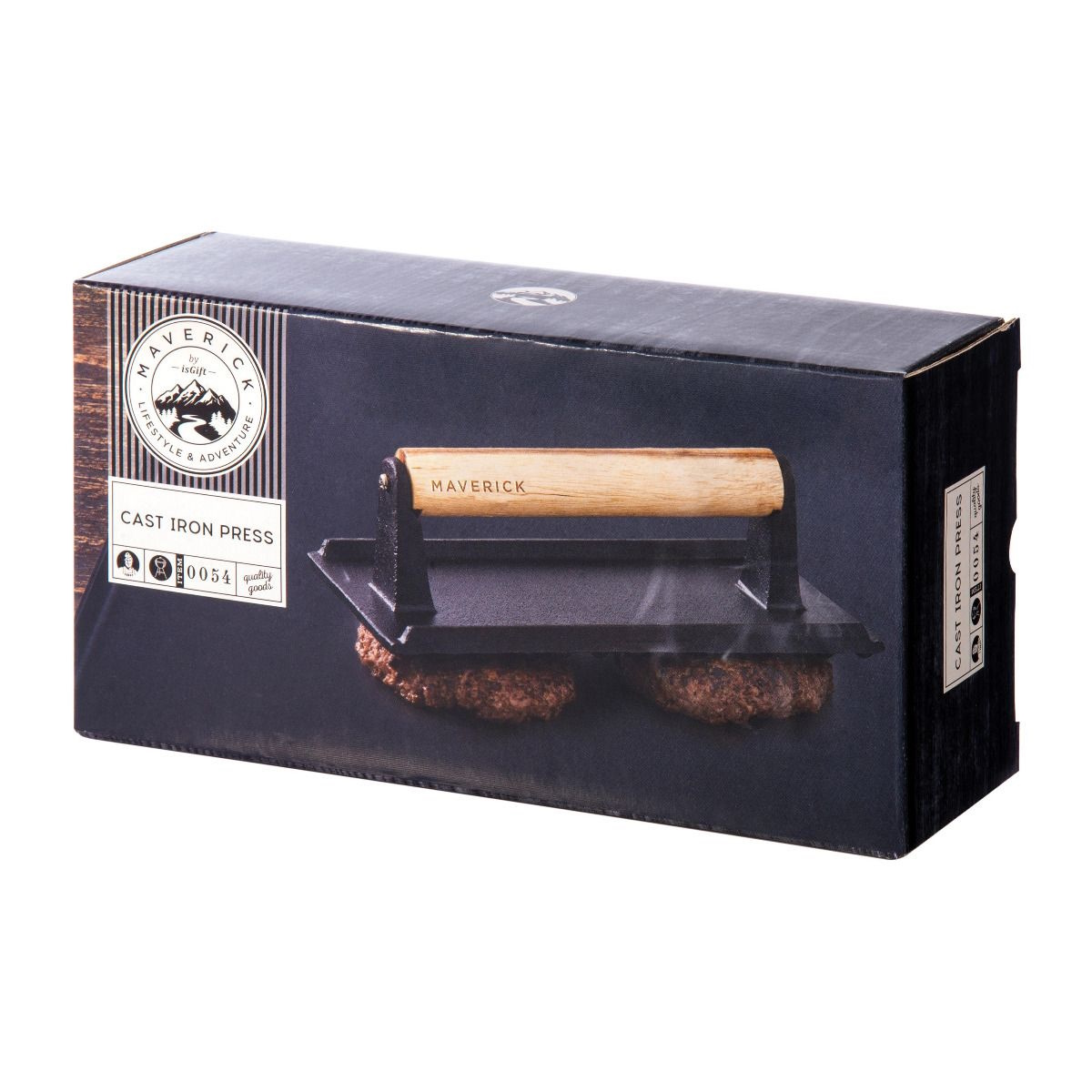 Maverick Cast Iron Press With Acacia Handle Black Natural 20x10x6.5cm-3