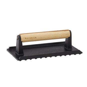 Maverick Cast Iron Press With Acacia Handle Black Natural 20x10x6.5cm