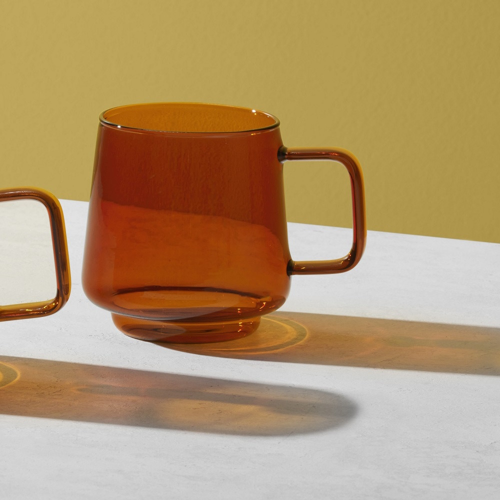 Maxwell & Williams Blend Sala Glass Mug 400ML Set of 2 Amber Gift Boxed-3