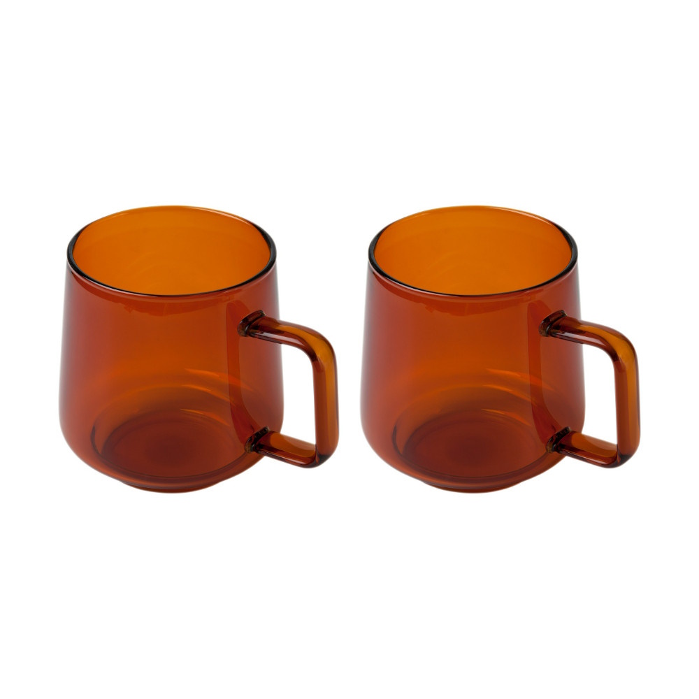 Maxwell & Williams Blend Sala Glass Mug 400ML Set of 2 Amber Gift Boxed-4