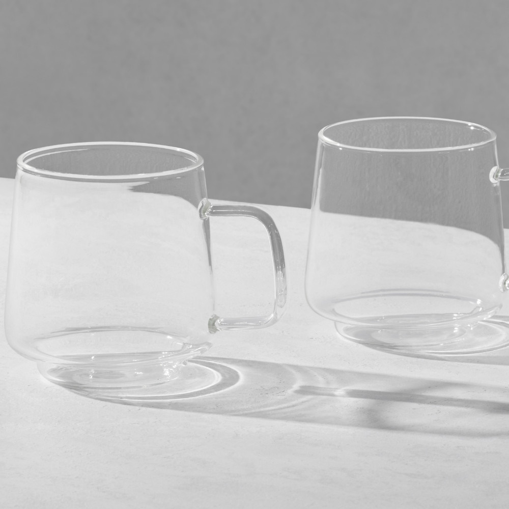 Maxwell & Williams Blend Sala Glass Mug 400ML Set of 2 Clear Gift Boxed-2