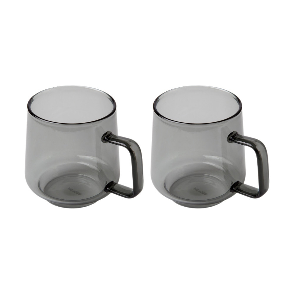 Maxwell & Williams Blend Sala Glass Mug 400ML Set of 2 Charcoal Gift Boxed-4