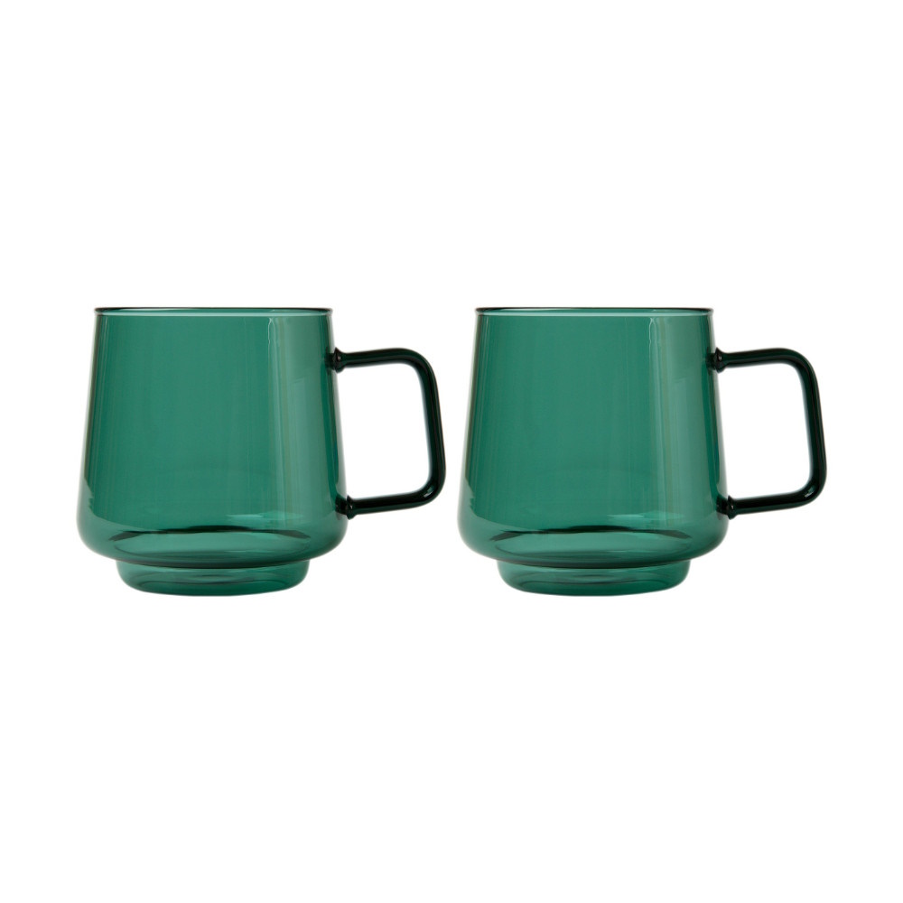 Maxwell & Williams Blend Sala Glass Mug 400ML Set of 2 Forest Gift Boxed-1