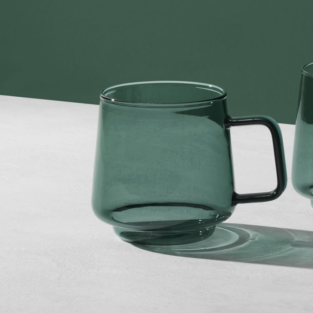 Maxwell & Williams Blend Sala Glass Mug 400ML Set of 2 Forest Gift Boxed-2
