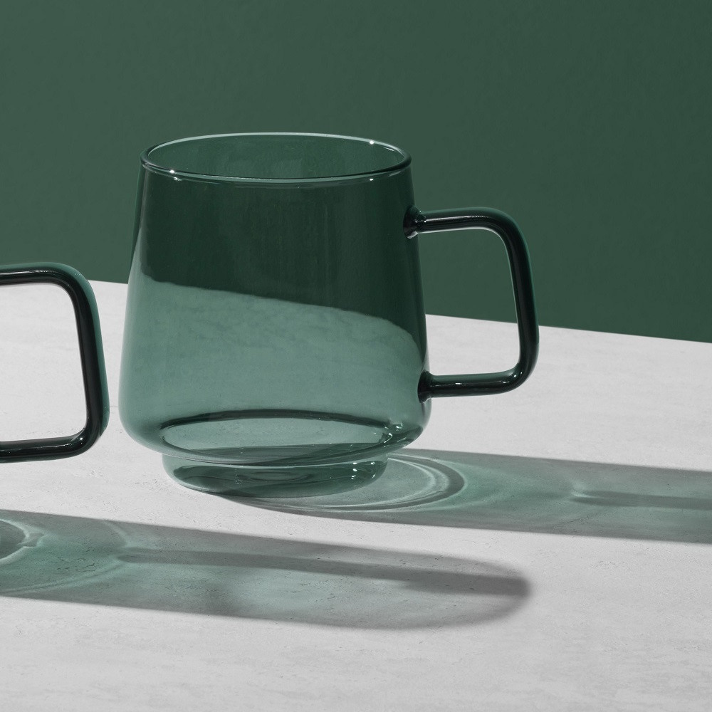 Maxwell & Williams Blend Sala Glass Mug 400ML Set of 2 Forest Gift Boxed-3