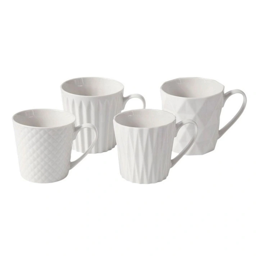 Maxwell & Williams Nova Mug 380ML Set of 4 White Gift Boxed