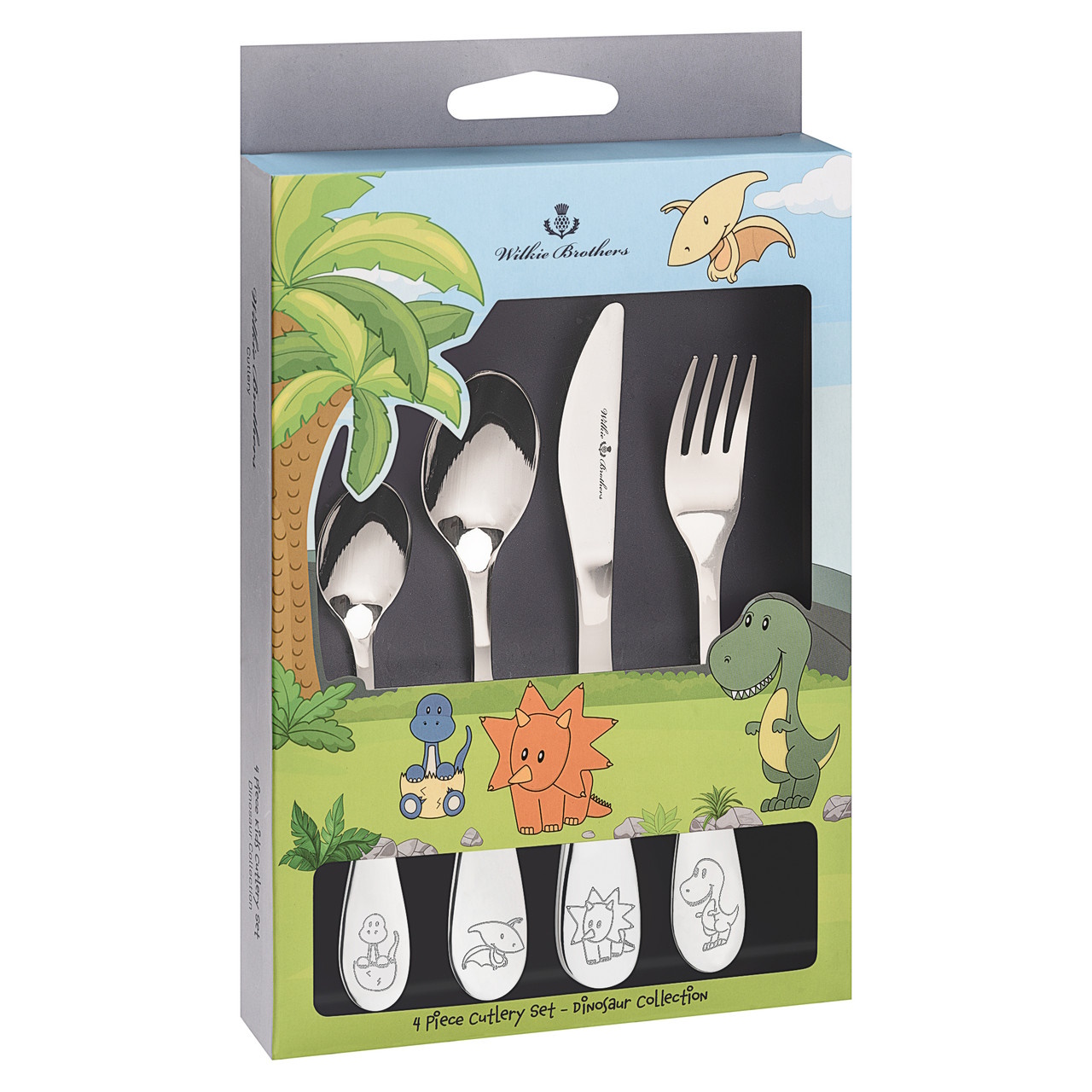 Wilkie Brothers 4Pc Kids Cutlery Dinosaur